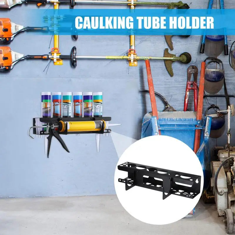 Caulk Tube Holder Wall Mounted Metal Grease Rack Horizontal Base