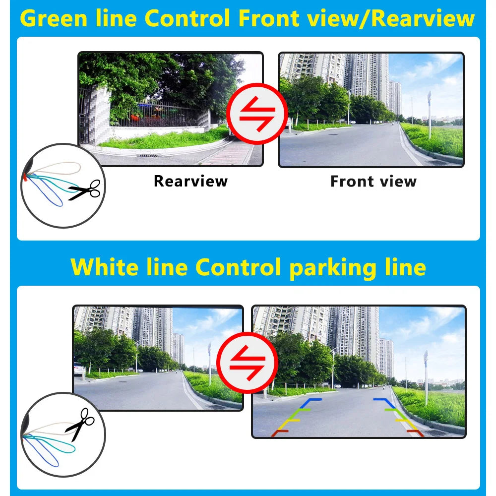 Car Rear View Camera AHD 1080P CVBS 720P Side Front Reversing Backup