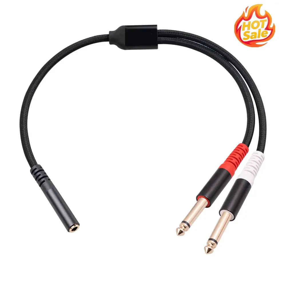3.5mm To 6.35mm Connect Amplifier Audio Cable 0.3m Female Jack To Male Plug Audio Cables Gold-plated Plug for Mixers Headphones Zpaxo