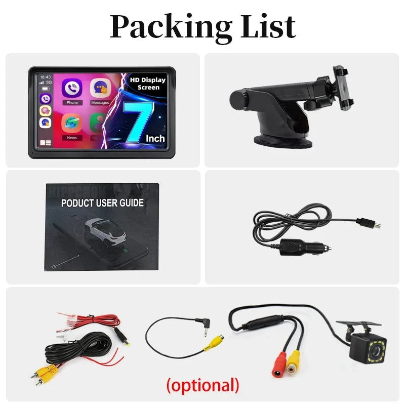 HIPPCRON Car Multimedia Player HD Display Carplay Android Auto Radio Zpaxo with camera