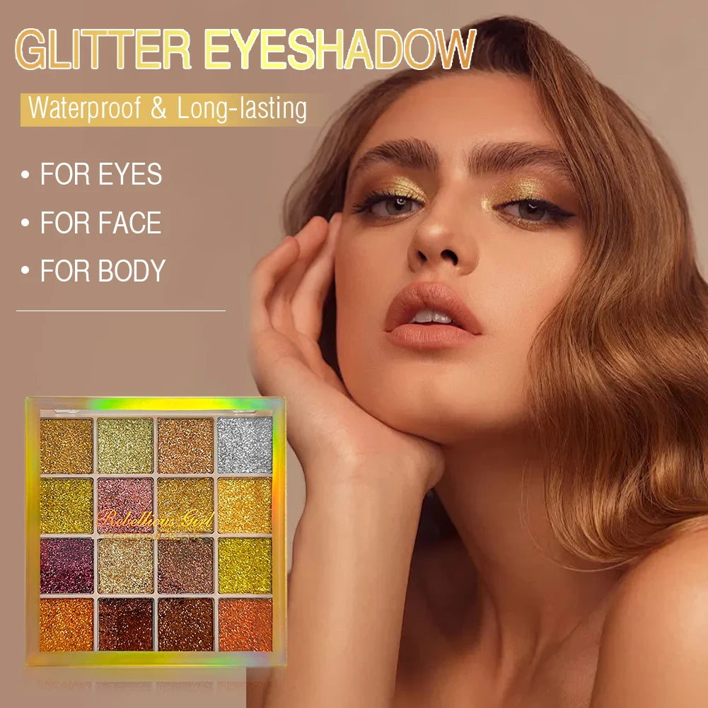 16 Pearlescent Eyeshadow Palette Eye Shadow Matte Glitter Multicolor Zpaxo