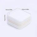 Jewelry Case Box Portable Small Travel Jewelry Organizer Necklace Earring Ring Storage Display Gift Box Travel Essentials Zpaxo White