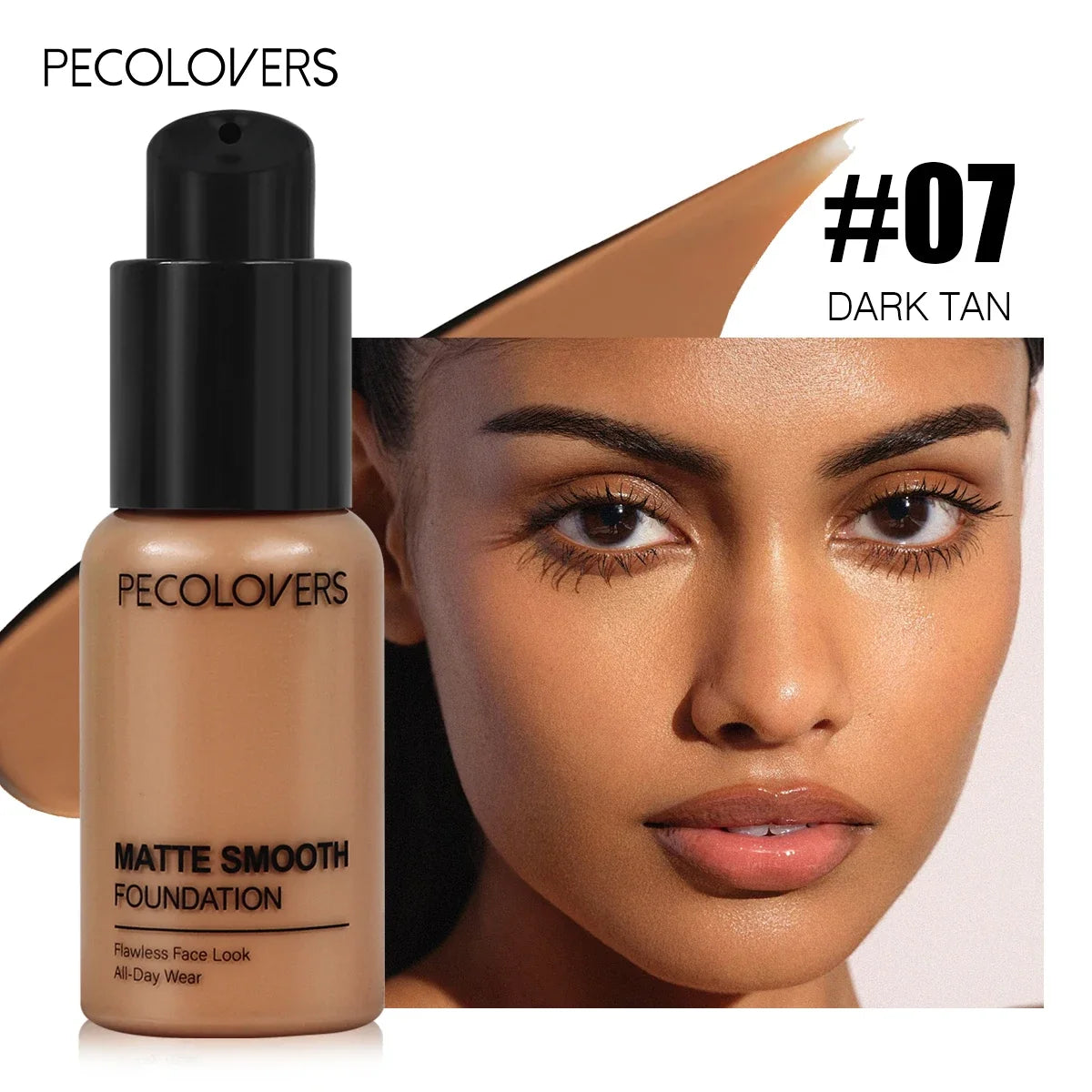 1PC Flawless Liquid Foundation - Full Coverage, Matte, Waterproof, Conceals Blemishes, Multiple Shades Zpaxo 07