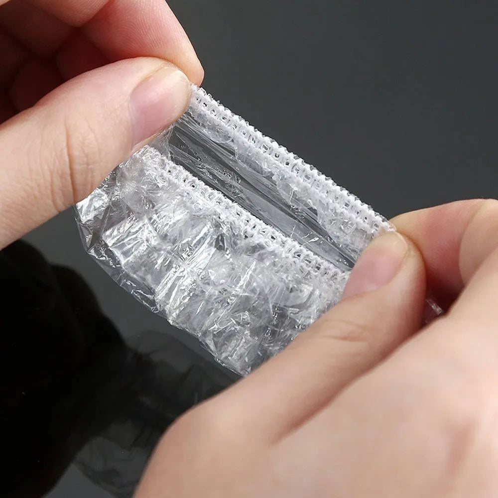 100PCS Plastic Disposable Ear Cover Waterproof Transparent Hairdressing Earmuffs One Size Elastic Hair Dyeing Ear Sleeve Zpaxo