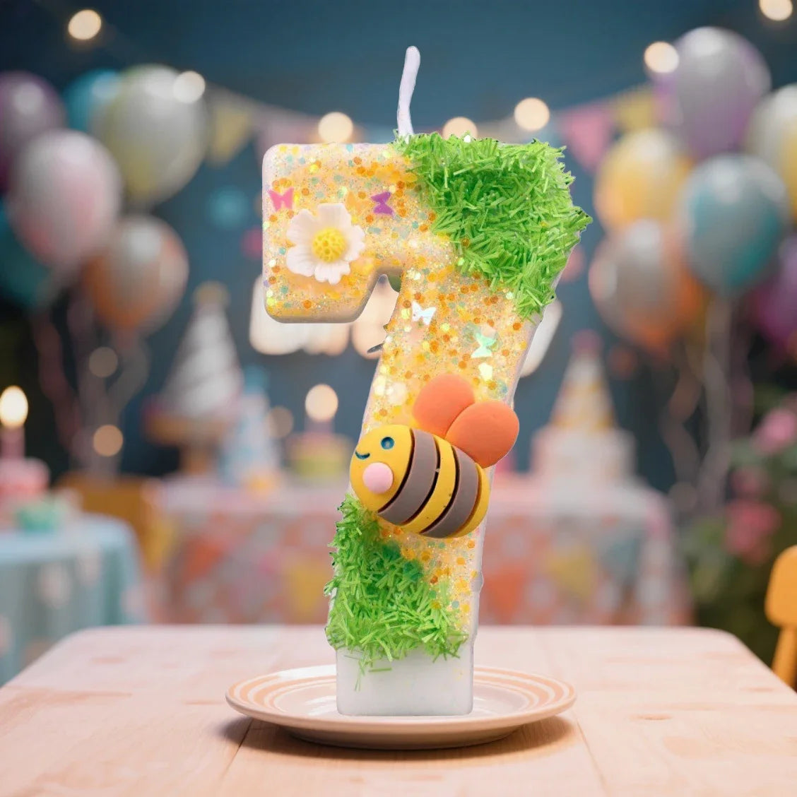 Bee Digital Birthday Cake Candles 0-9 Festive Children's Decorations Zpaxo number 7 B13778H
