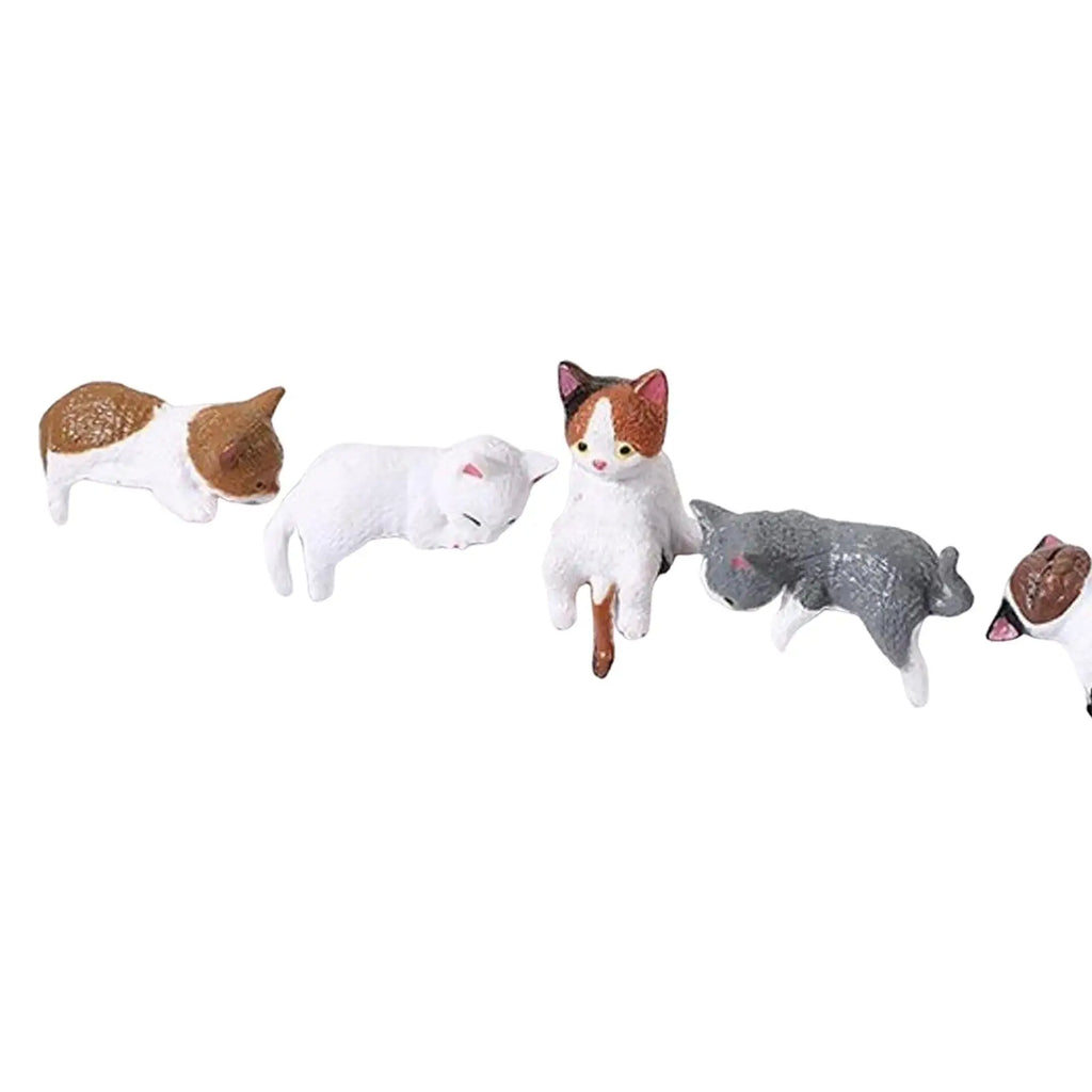 Miniature Cat Figurines – Resin Desk, Monitor & Shelf Decor Cat Figurine Set Zpaxo