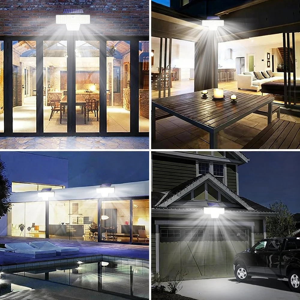 1/2 Packs 448 LED Solar Powered Security Lights Motion Sensor 3 Modes IP65 Waterproof Outdoor Wall Flood Lights for Garden Yard Zpaxo