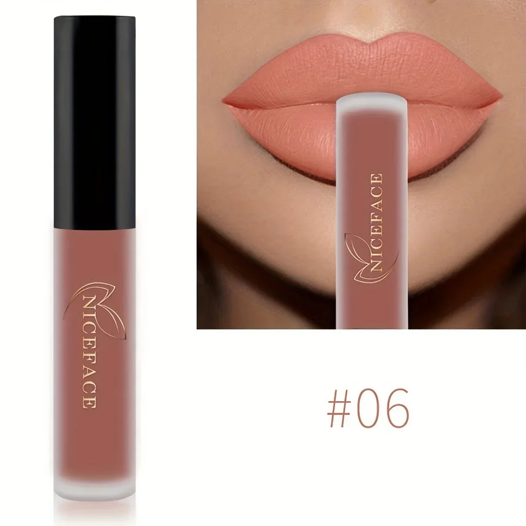 20 Colors Optional, High Pigmented Matte Velvet Lip Glaze - Long-Lasting, Smudge-Proof, Non-Moisturizing Liquid Lipstick 1pc Zpaxo 06