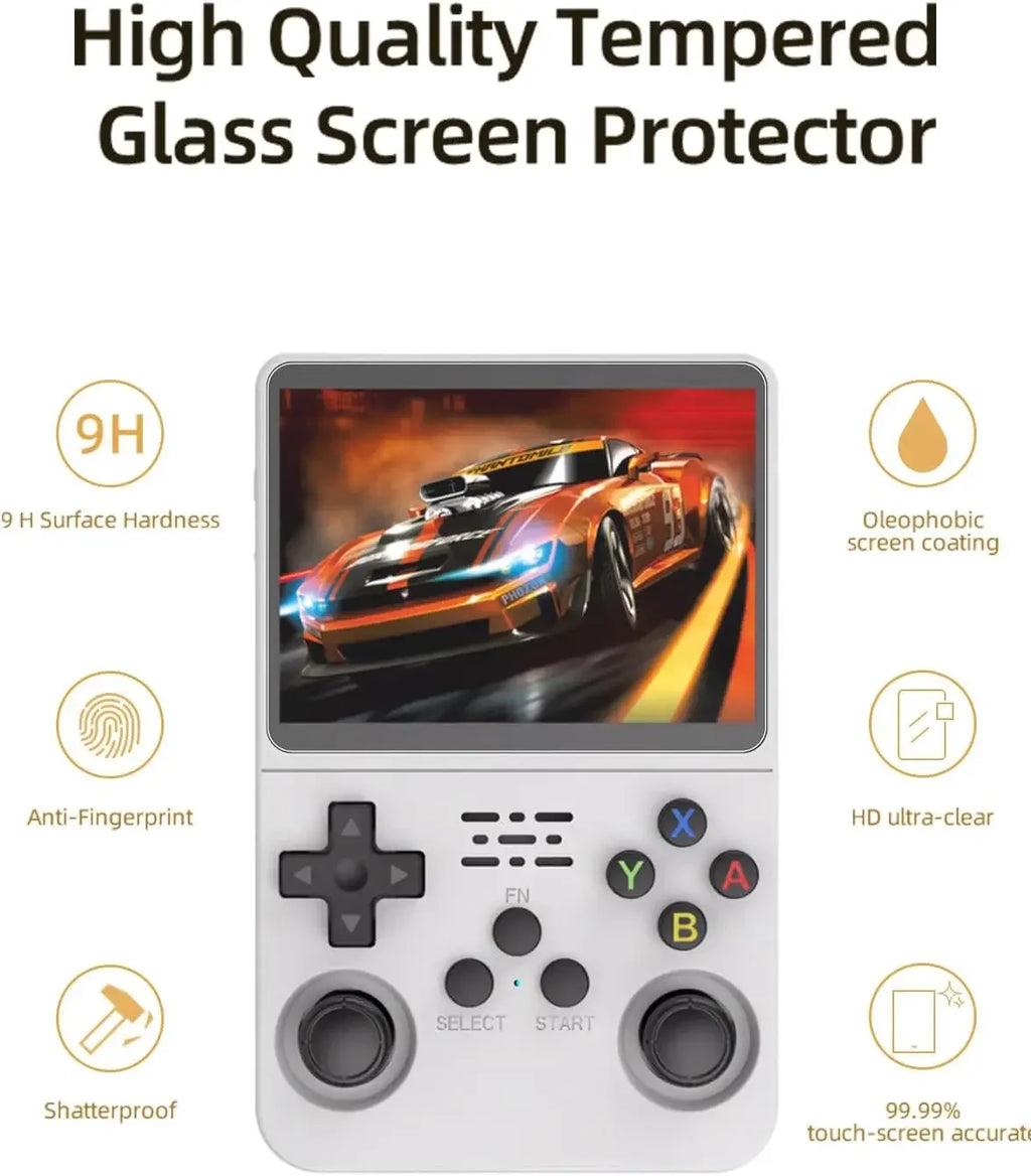 4-in-1 HD R36S Screen Protector & Carrying Case Bundle with Anti-scratch Shockproof for R36s Open Source Arcade Game Console Zpaxo
