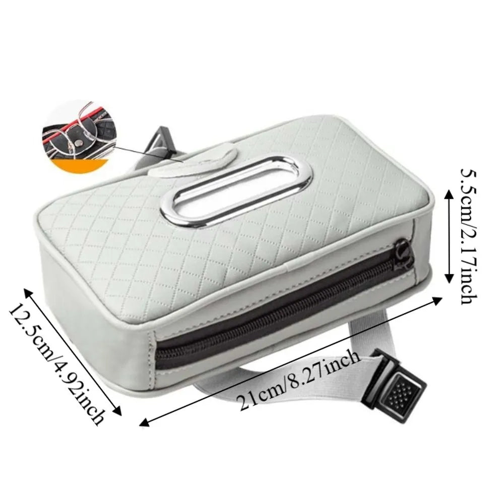 Thickened Car Visor Tissue Box Multi-functional PU Leather Sun Holder Zpaxo