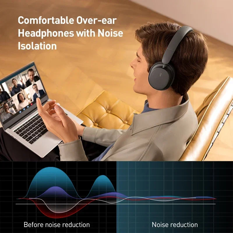Baseus Wireless Headphones Bluetooth 5 3 HIFI Level Earphone Driver