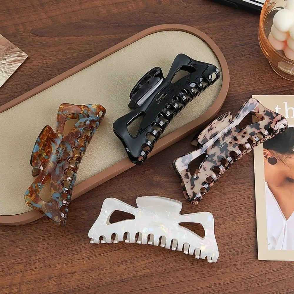 Retro Imitation Acetate Large Size Hair Clip Solid Vintage Matte Strong Hold French Style Bun Hair Clip Elegant Shark Clip Zpaxo