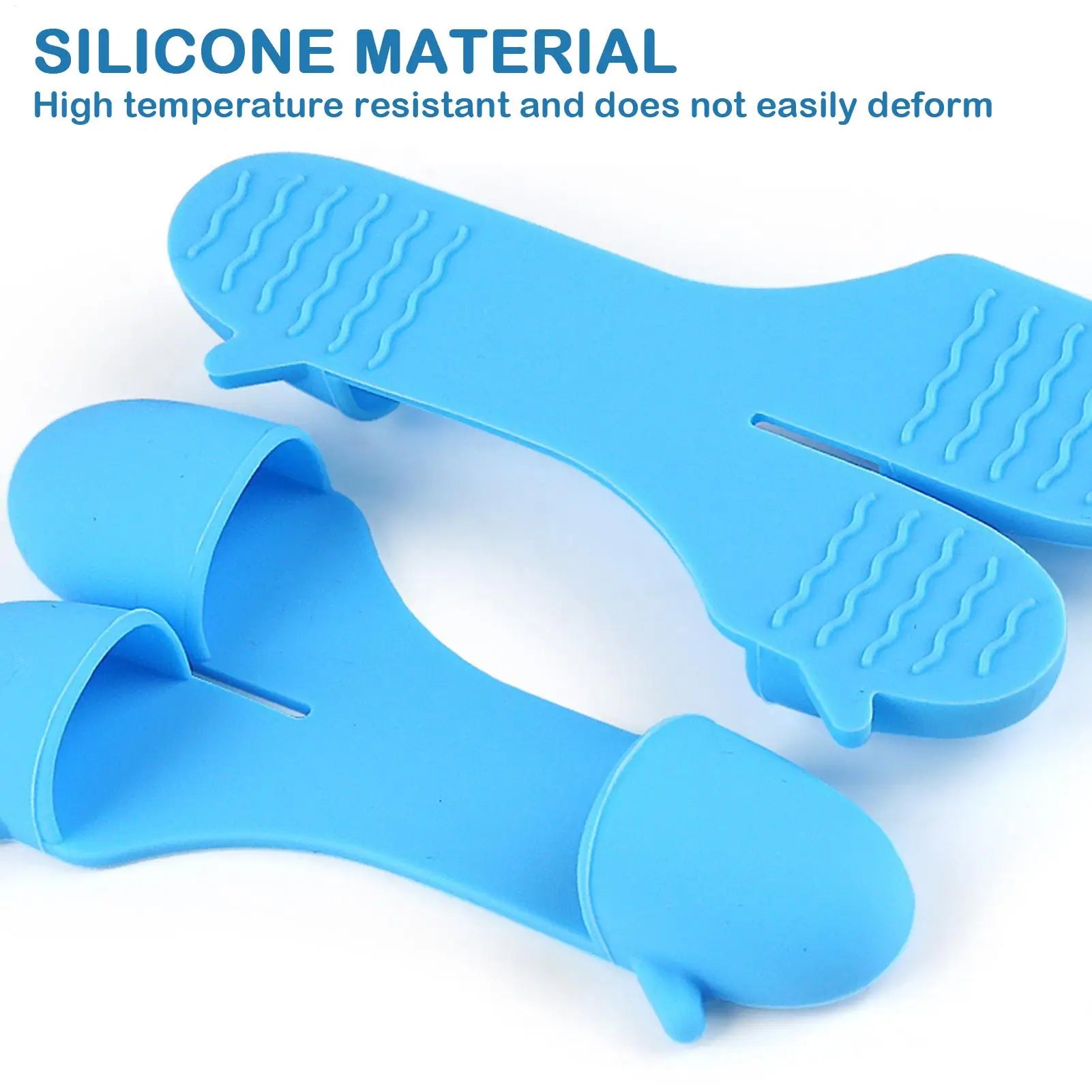 Heat Resistant Oven Gloves Anti Slip Silicone Grip 3 Finger Design