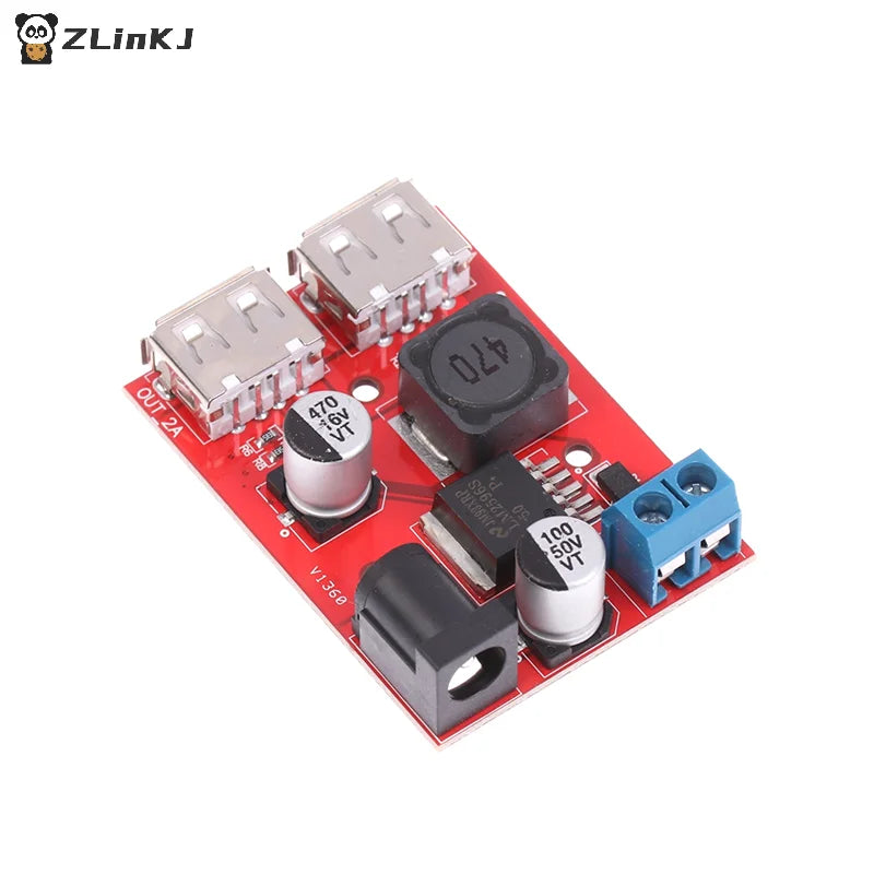 ▶DC 9V 12V 24V 36V To 5V 3A Double USB Charge DC-DC Step-down Converter Car Charging Solar 3A Voltage Regulated Power Module Zpaxo