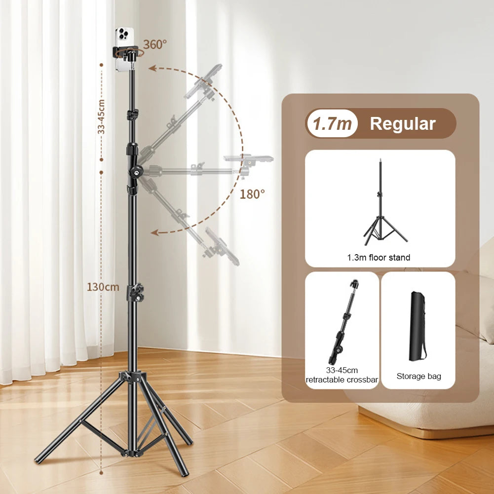 Multi-functional Phone Tripod Stand Horizontal Overhead Adjustable Zpaxo