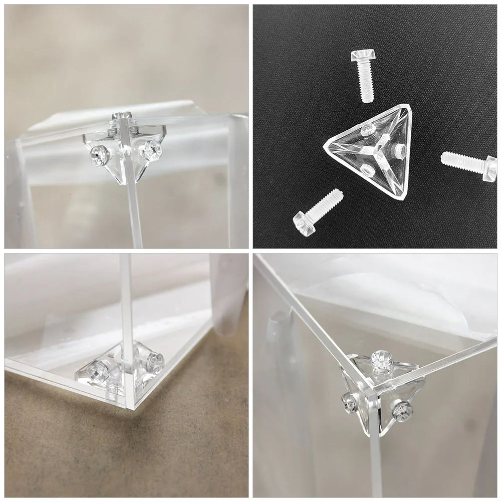 Acrylic Display Case Connectors Triangle Corner Connector Brackets