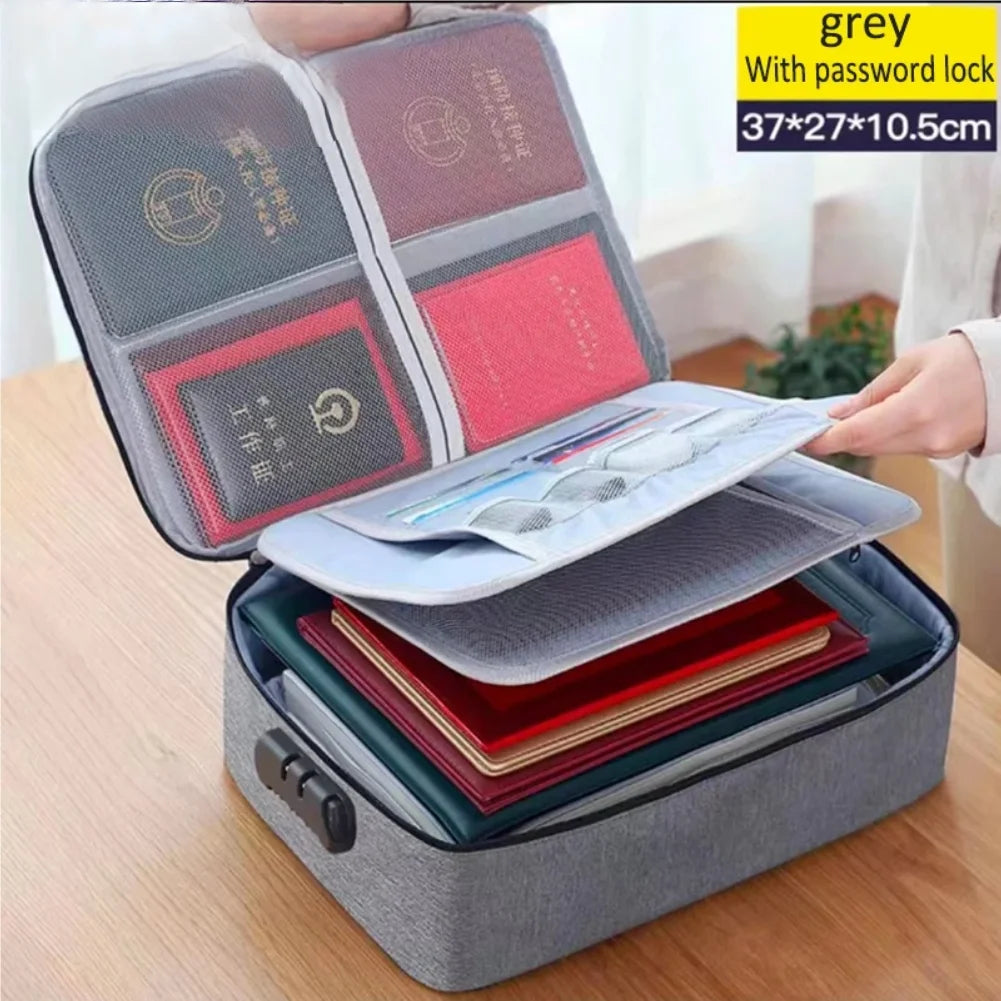 Home Document Storage Bag Large Capacity Household Certificate Passport Card Bag Folder Archive Organizing Storage Bag Zpaxo