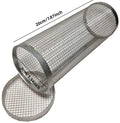 BBQ Grill Basket Rolling Grilling Basket Barbecue Cages Barbecue Grill Grate Cylinder Grilling Baskets for Outdoor Camping Zpaxo S 20x9cm