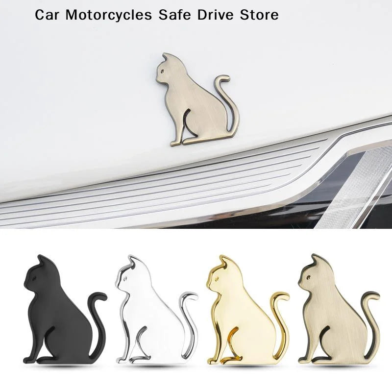 Cute 3D Metal Cat Sticker Personalized Car Emblem Originality Body