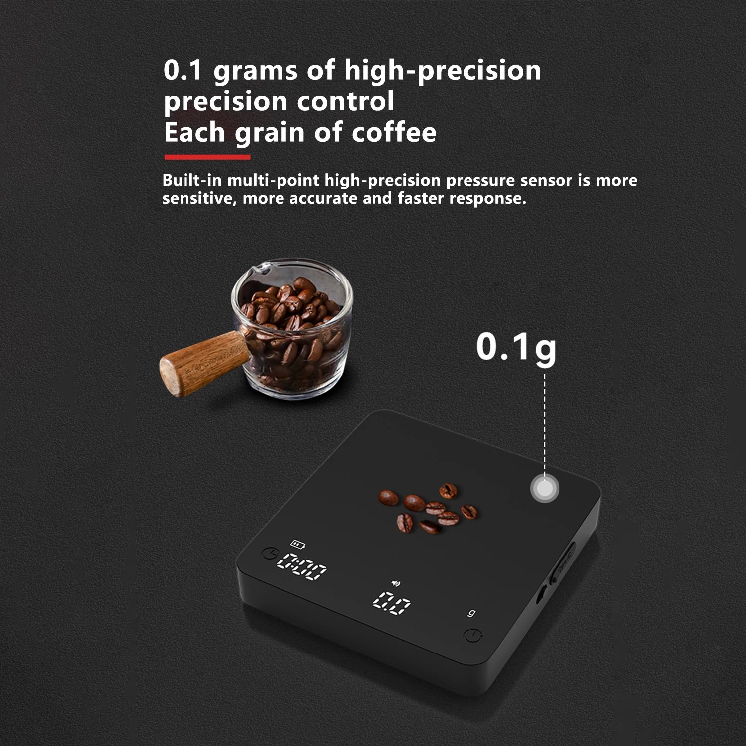 Personal Electronic Scale Mini Smart Timer 2kg/0.1g Coffee Household Italian Coffee Scale Gram Weight Chronograph Kitchen Scale Zpaxo