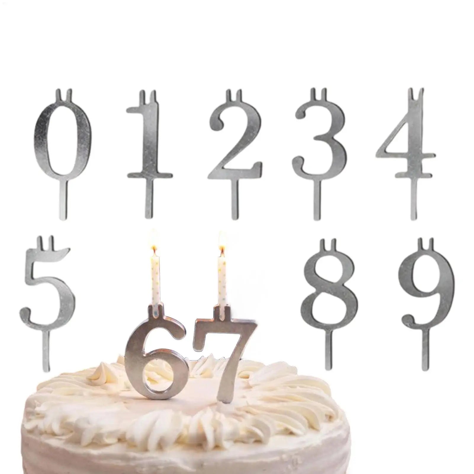 Number Candle Holders 0–9 | Birthday Cake Topper Set Birthday Candle Holder Zpaxo