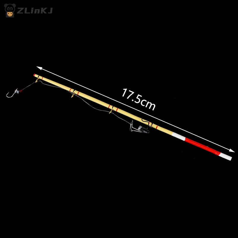 ▶1Pc 1:12 Dollhouse Miniature Fishing Tool Model Toy Dolls House Fishing Rod Pole Zpaxo