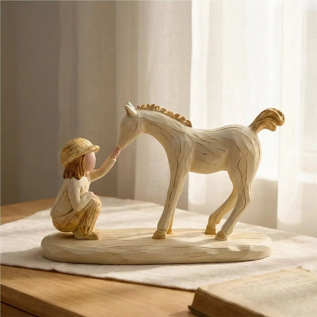 Horse Statue Resin Girl Home Decoration Animal Desk Bedroom Bookshelf