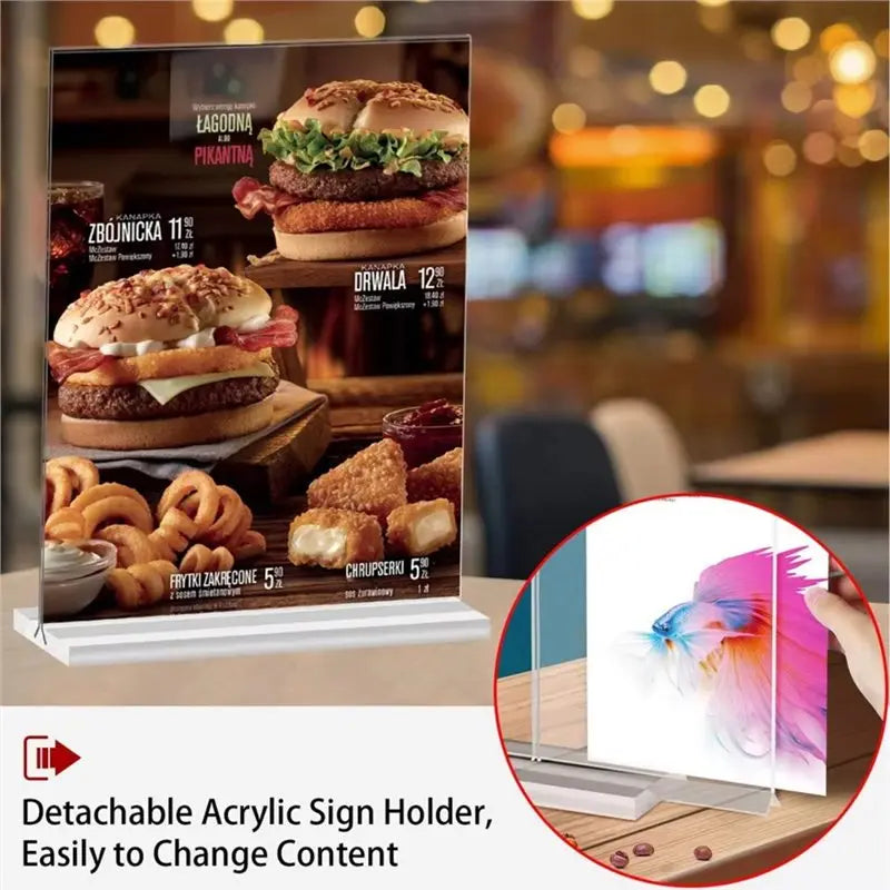 A6 150x100mm Clear Acrylic Sign Holder Table Menu Stand Restaurant