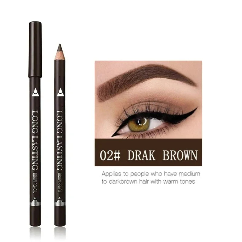 1- Waterproof Black Brown Eyebrow&eyeliner Pencil Long Lasting Sweat
