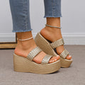 Women Sandals Comfortable Gold Wedges Shoes Women2026 Summer Outdoor Zpaxo champagne 35