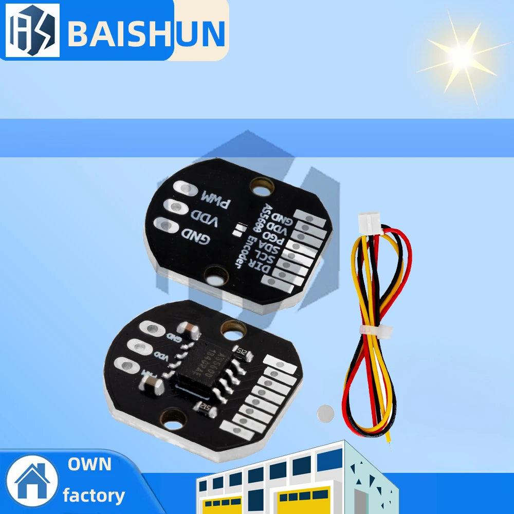 AS5600 Magnetic Encoder 12Bit Precision PWM I2C Interface Brushless Zpaxo as5600 2pcs