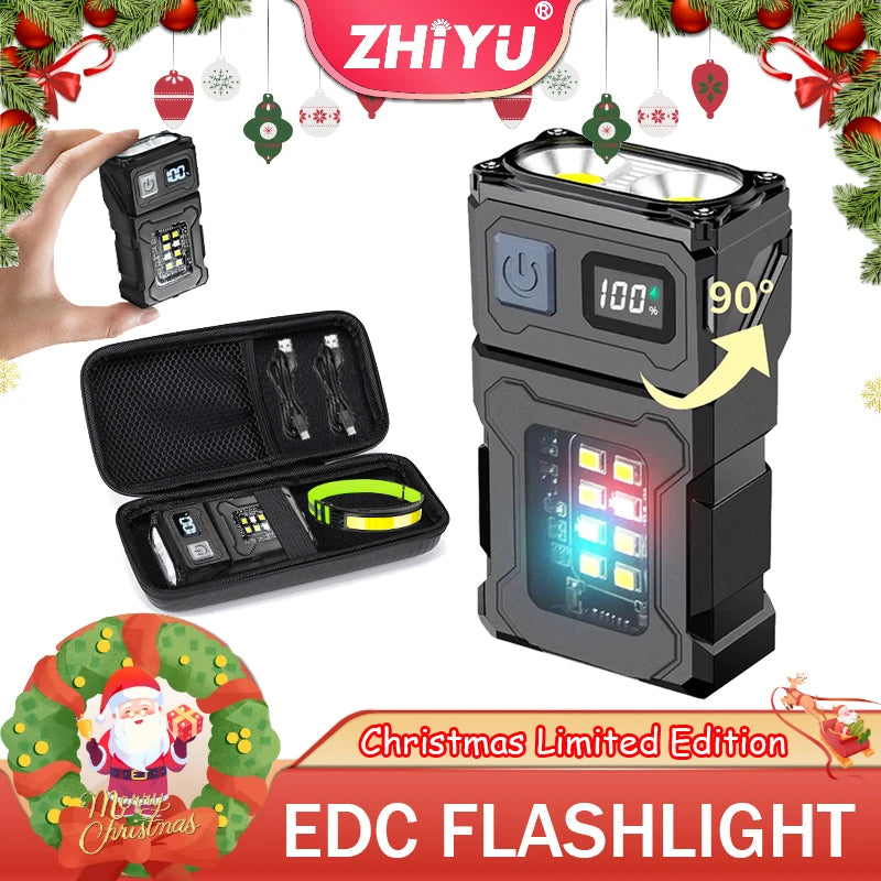 Mini Rechargeable LED Flashlight – 800LM Magnetic Clip Torch