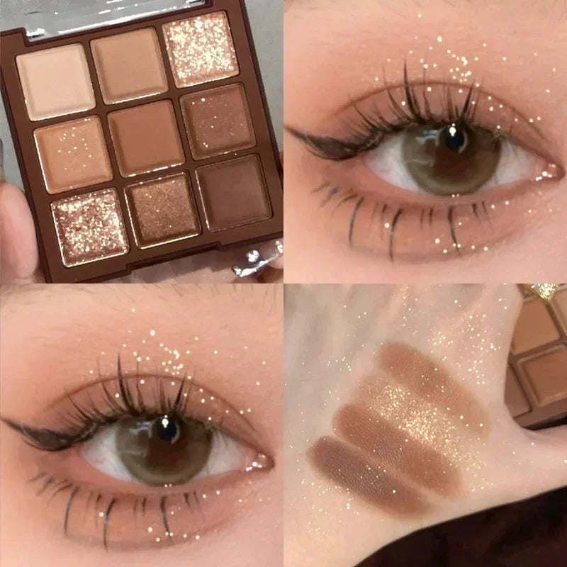 9 Colors Chocolate Eye Shadow Palette Pearly Matte Earth Eyeshadow Zpaxo
