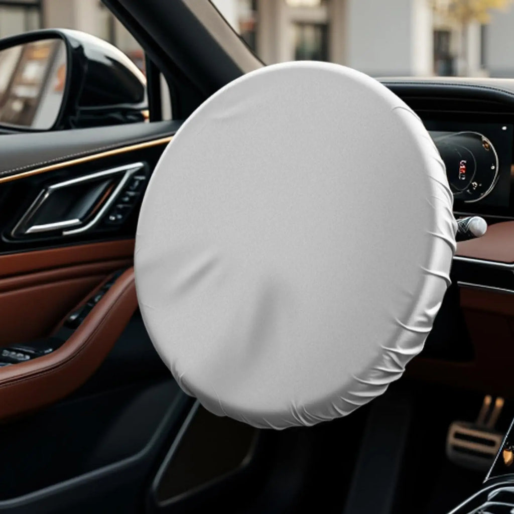 42cm Car Steering Wheel Sun Block Silver Coated Cloth Sun Shade Cover Auto Steering Wheel Sheath Sunscreen Insulation Accessorie Zpaxo