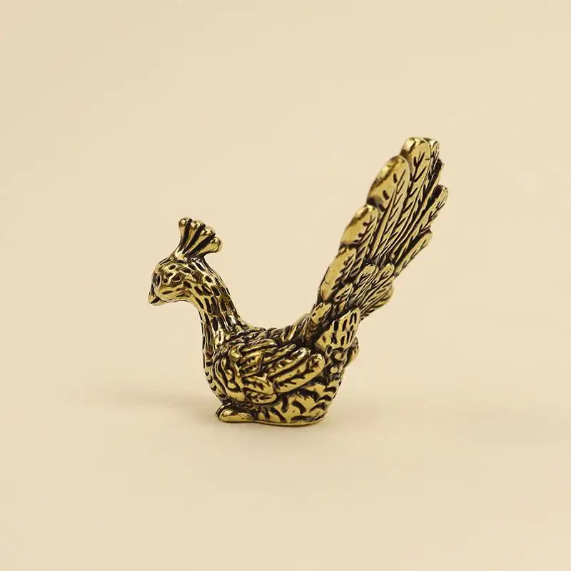 Antique Brass Peacock Vintage Animal Miniature Desktop D Cor Home Zpaxo A1