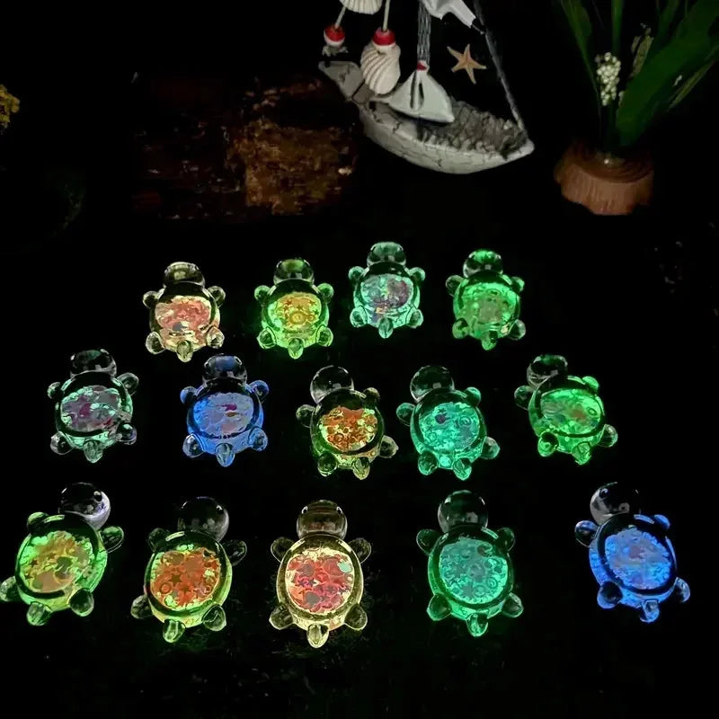 Mini Luminous Sea Turtle Statues Marine Animal Theme Party