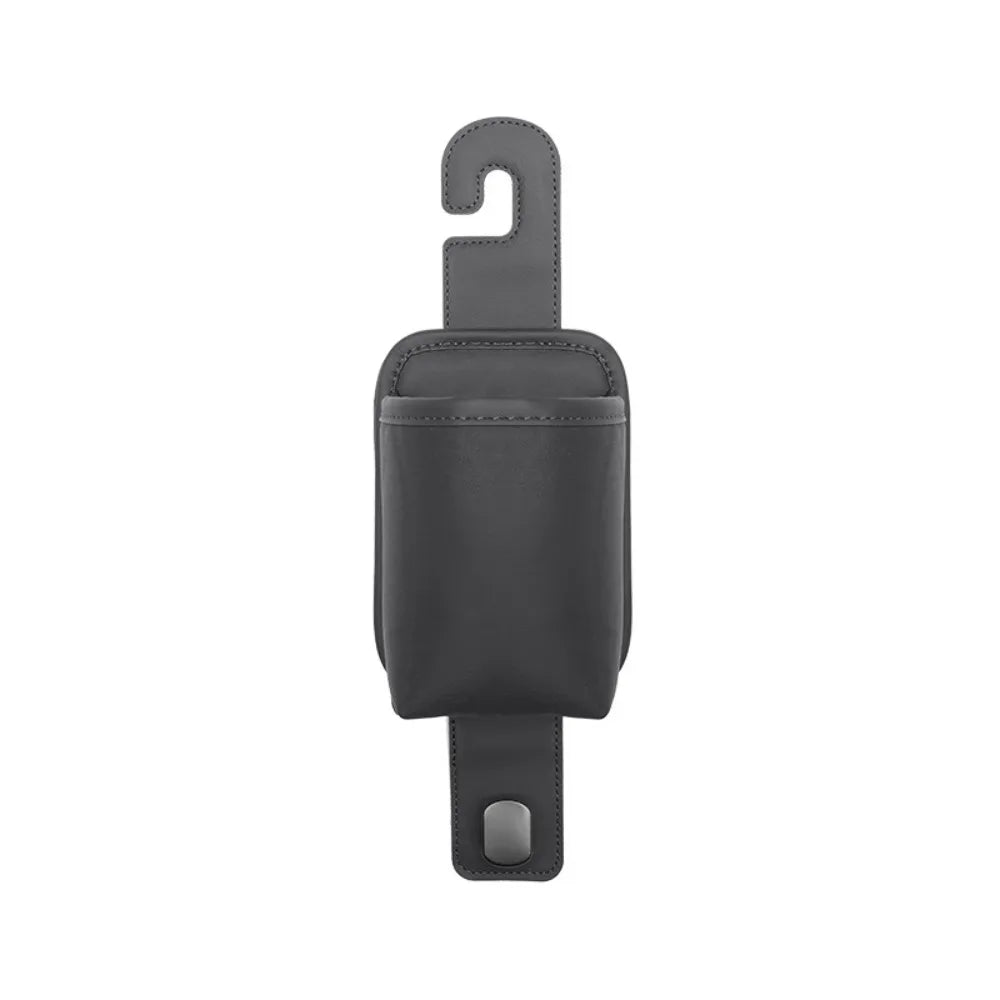 PU Leather 1 Car Seat Hook Multi-functional Metal Headrest Hanger Zpaxo Black