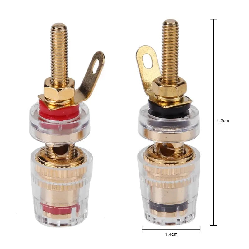 2pcs 4mm Brass Speaker Amplifier Binding Posts Terminals for Banana Plugs Zpaxo