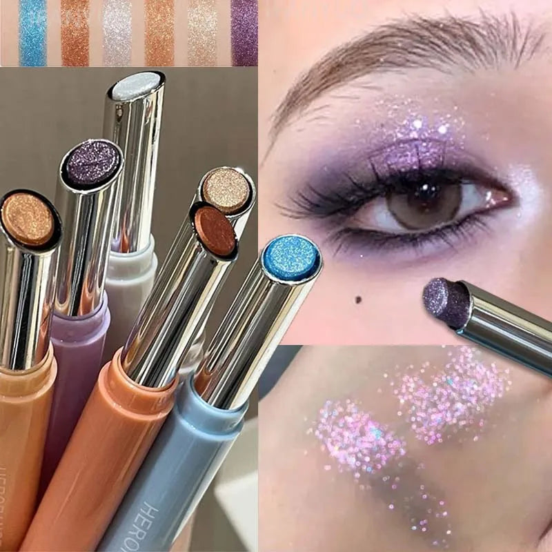 Punk Purple Metallic Eyeshadow Stick Waterproof Lasting Pearlescent