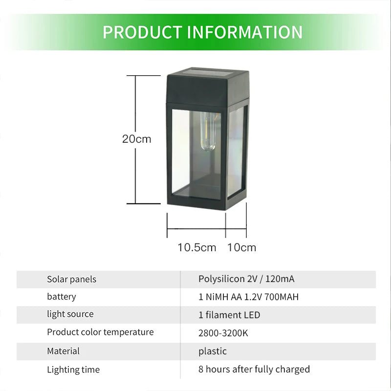 Solar LED Light Outdoor Garden Decor Control Sensor Wall Waterproof Zpaxo