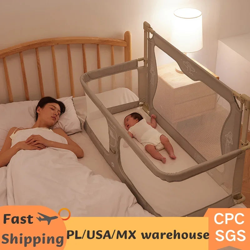 Simple Lightweight Baby Cot Dual-use Comfortable Toddler Bed Within