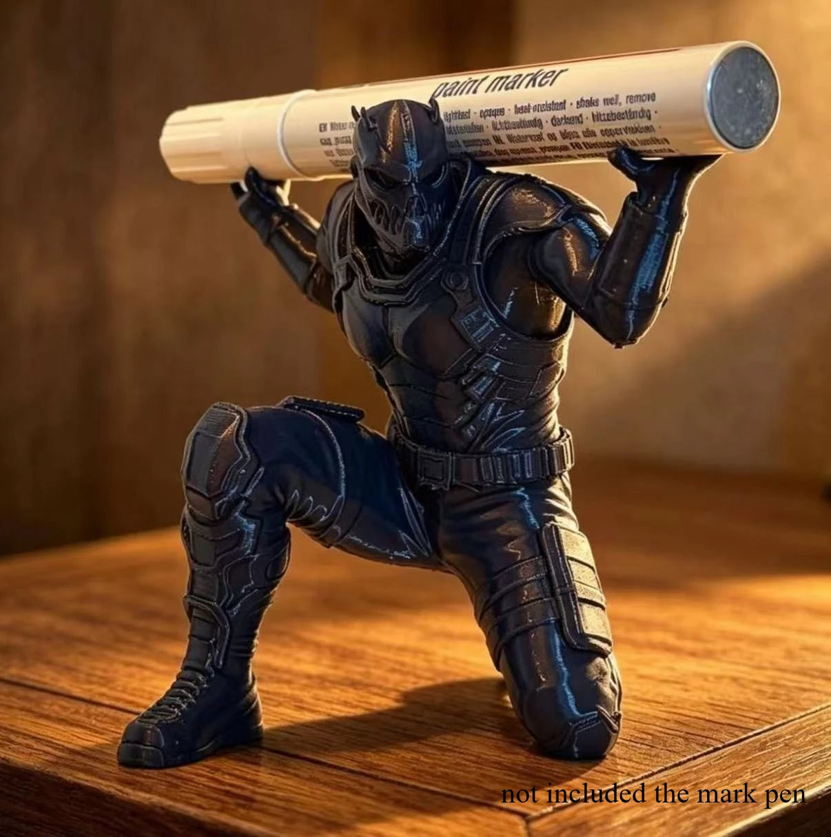 Black Knight Figurine Desk Holder 3D Print Medieval Armor Decoration Art Supplies for Office Home Decor Creative Stand Gift for Zpaxo X