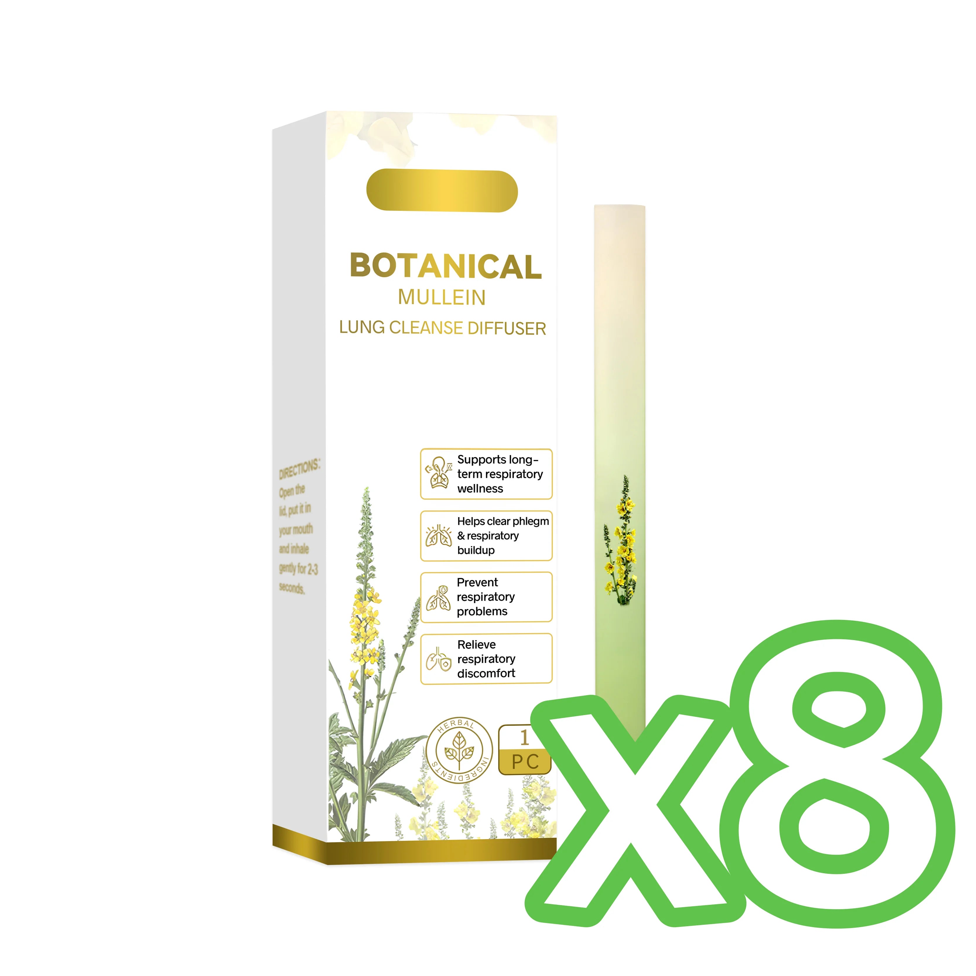 Herbal Nasal Inhaler Stick – Lung Cleanse, Energy & Mind Refresh Herbal Nasal Inhaler Zpaxo 1pc Boxed X 8