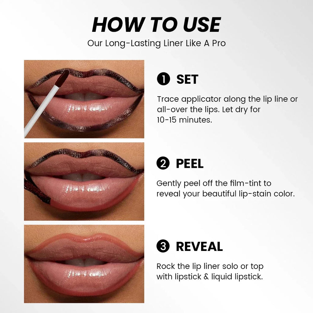 1PC Peel Off Lip Liner Matte Lip Tint Contour Tear-off Lip Stain-Applicator for All Skin Types, Create A Charming Makeup Zpaxo
