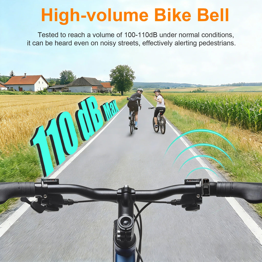 Tavaler New Upgrade Bicycle Bell PC Waterproof Anti-Slip Textured Safety Road Scooter 110dB Max Crisp MTB Outdoor Bike Accessory Zpaxo
