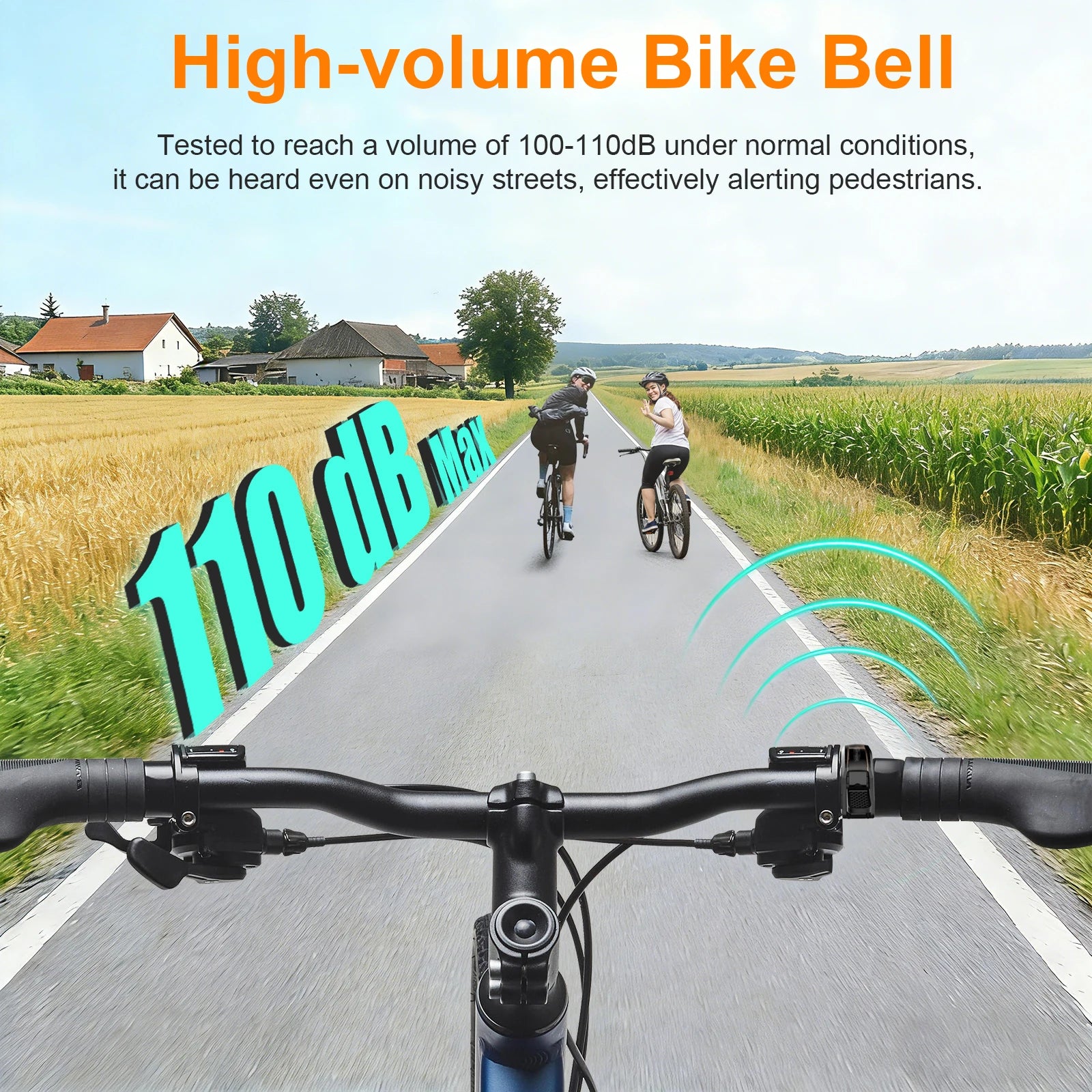 Tavaler New Upgrade Bicycle Bell PC Waterproof Anti-Slip Textured Safety Road Scooter 110dB Max Crisp MTB Outdoor Bike Accessory Zpaxo