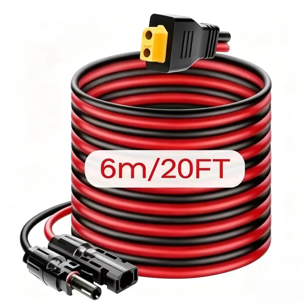 6m 3m Solar Extension Cable Connector Charging Wire Portable Power Zpaxo