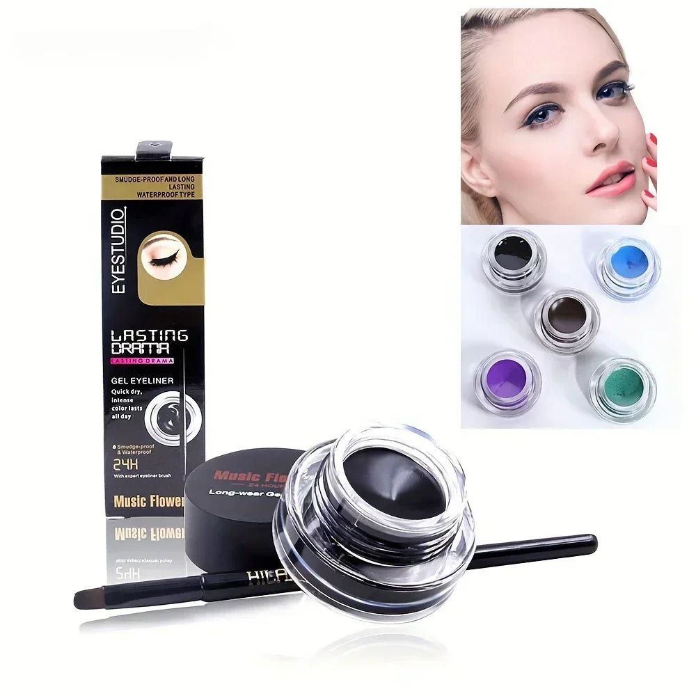 Rich Rendering Eyeliner Cream Smudge Proof Waterproof Easy Coloring