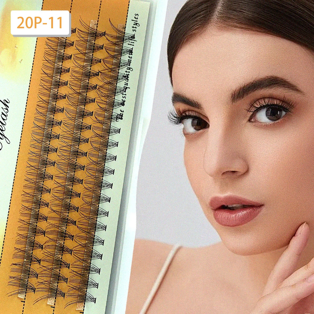 Cluster Eyelashes Kit Five Styles Available Single Eyelashes Clustered Simulation Natural DIY Eyelashes Thickness and Length Zpaxo
