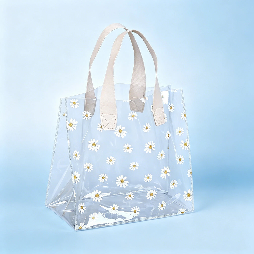 Clear Daisy PVC Tote Bag Women Premium Birthday Box Elegant